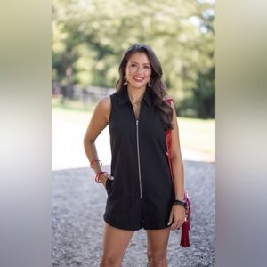 Black Sleeveless Denim Jumpsuit Black Romper